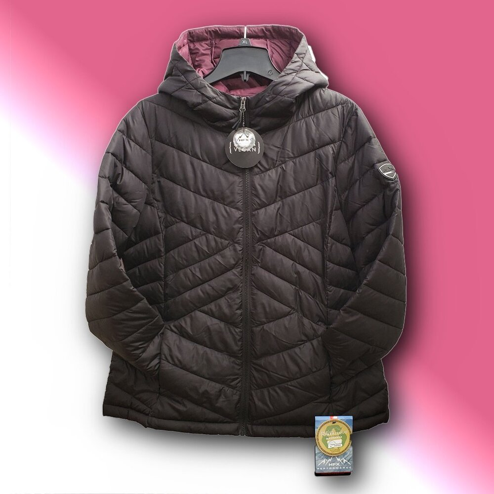 HFX Performance Lightweight Quilted Jacket, Black/Sangria, Size XL, RN#94468